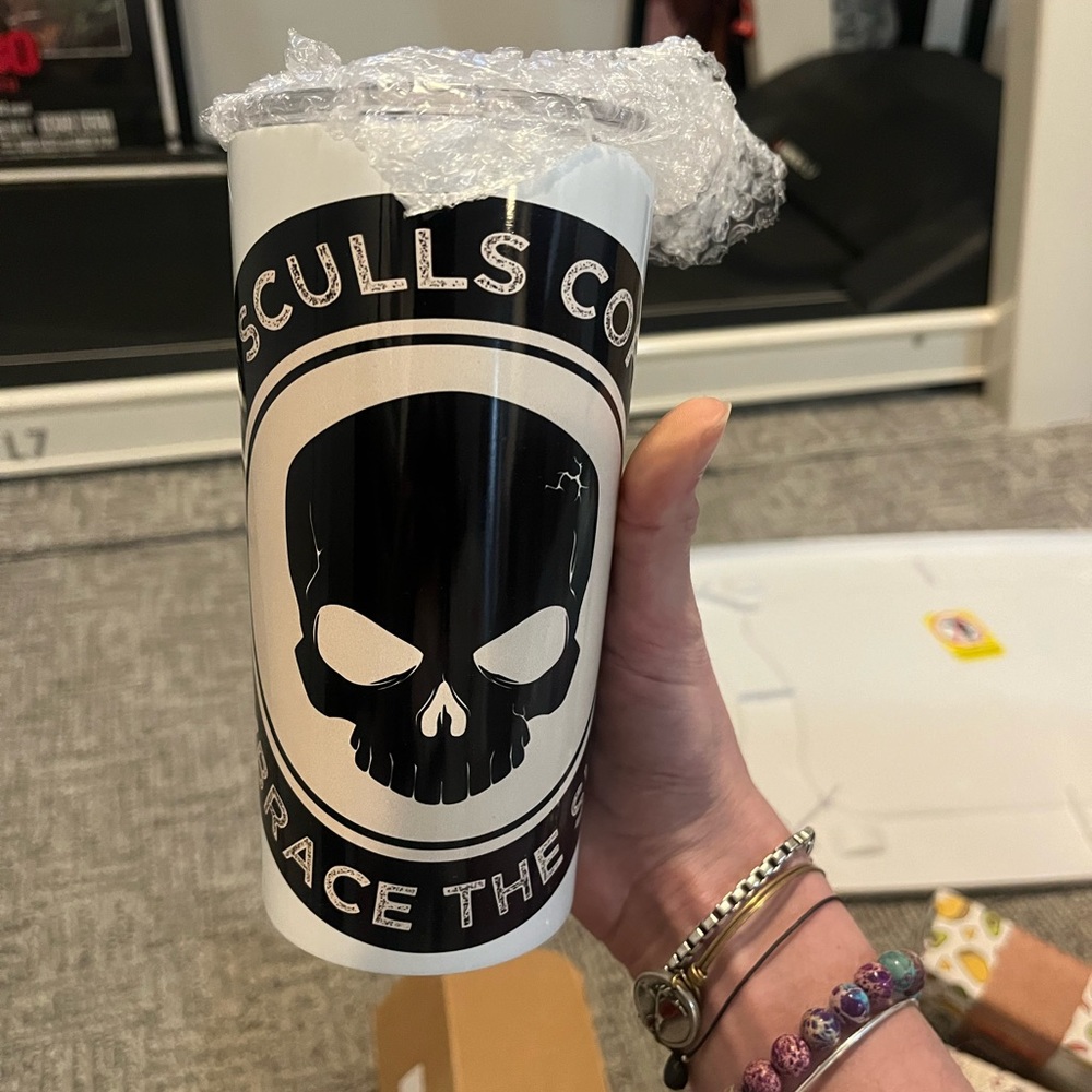 No scull “embrace the suck” coffee tumbler - take coffee or tea to go